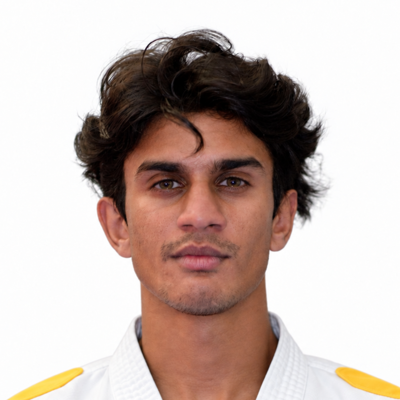 Aran Abrahamlingam in his taekwondo uniform